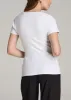 Short Sleeve Crew Neck Ribbed T-Shirt for Tall Women in Bright White sold by American Tall