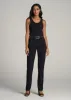High Rise Tapered Chino Pants for Tall Women in Washed Black sold by American Tall