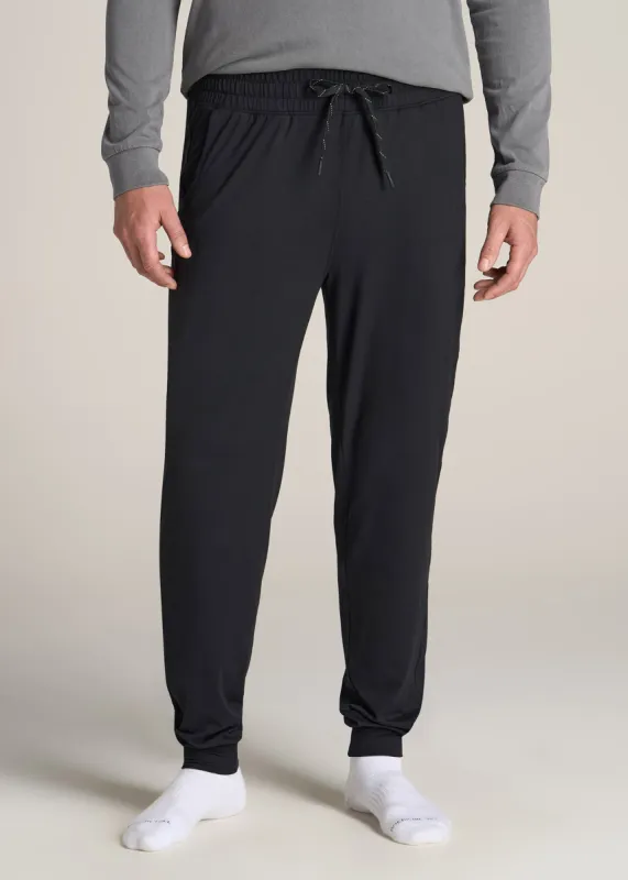 Weekender Stretch Lounge Joggers for Tall Men in Black sold by American Tall