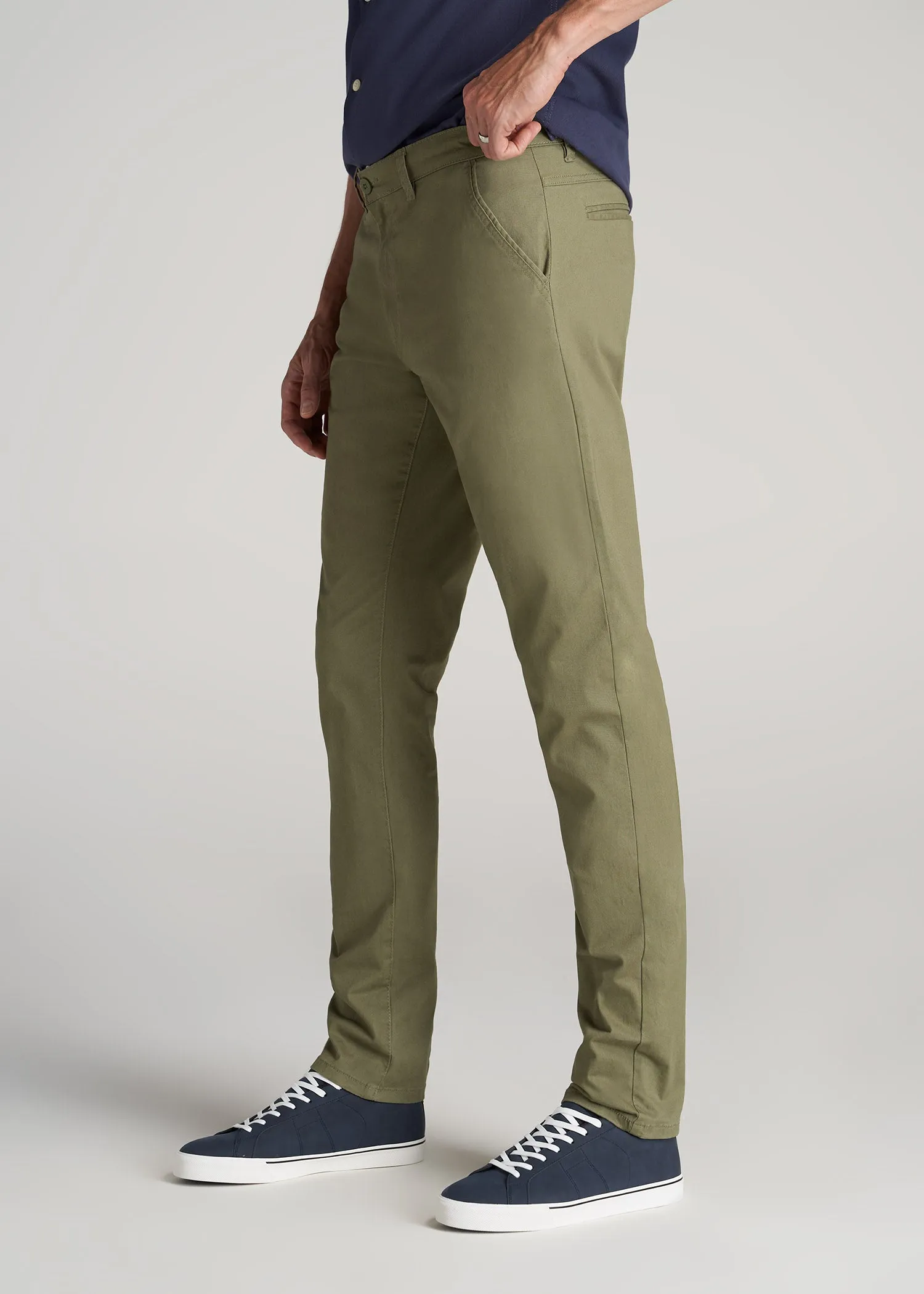Carman TAPERED Chinos for Tall Men in Fatigue Green sold by American Tall product image thumbnail 3
