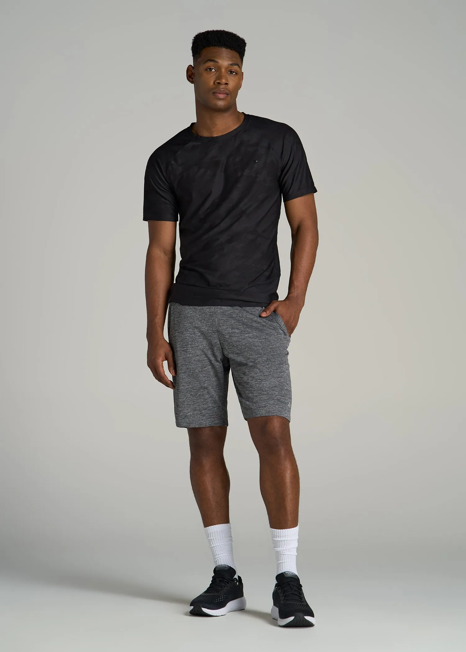 Jacquard Training T-Shirt for Tall Men in Black sold by American Tall product image thumbnail 4