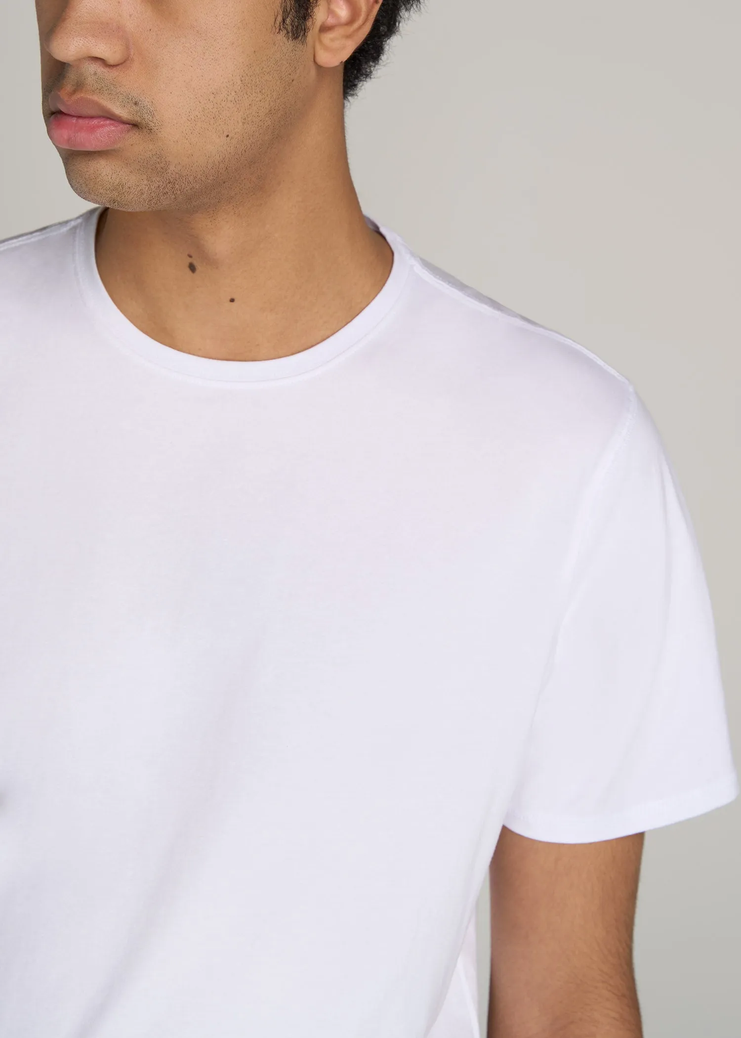 The Essential REGULAR-FIT Crew-Neck Men's Tall Tees in White sold by American Tall product image thumbnail 2