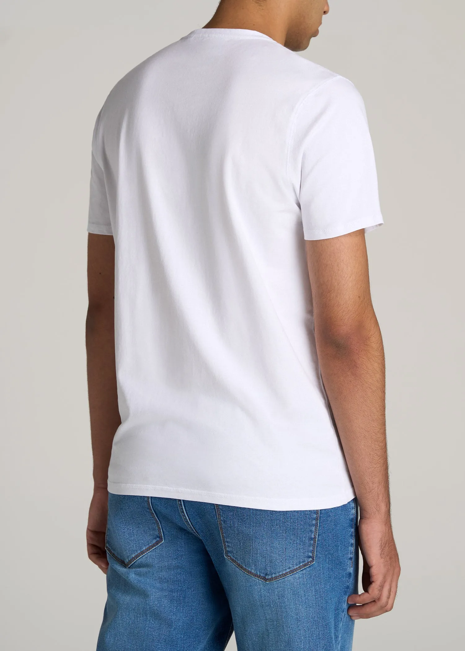 The Essential REGULAR-FIT Crew-Neck Men's Tall Tees in White sold by American Tall product image thumbnail 5