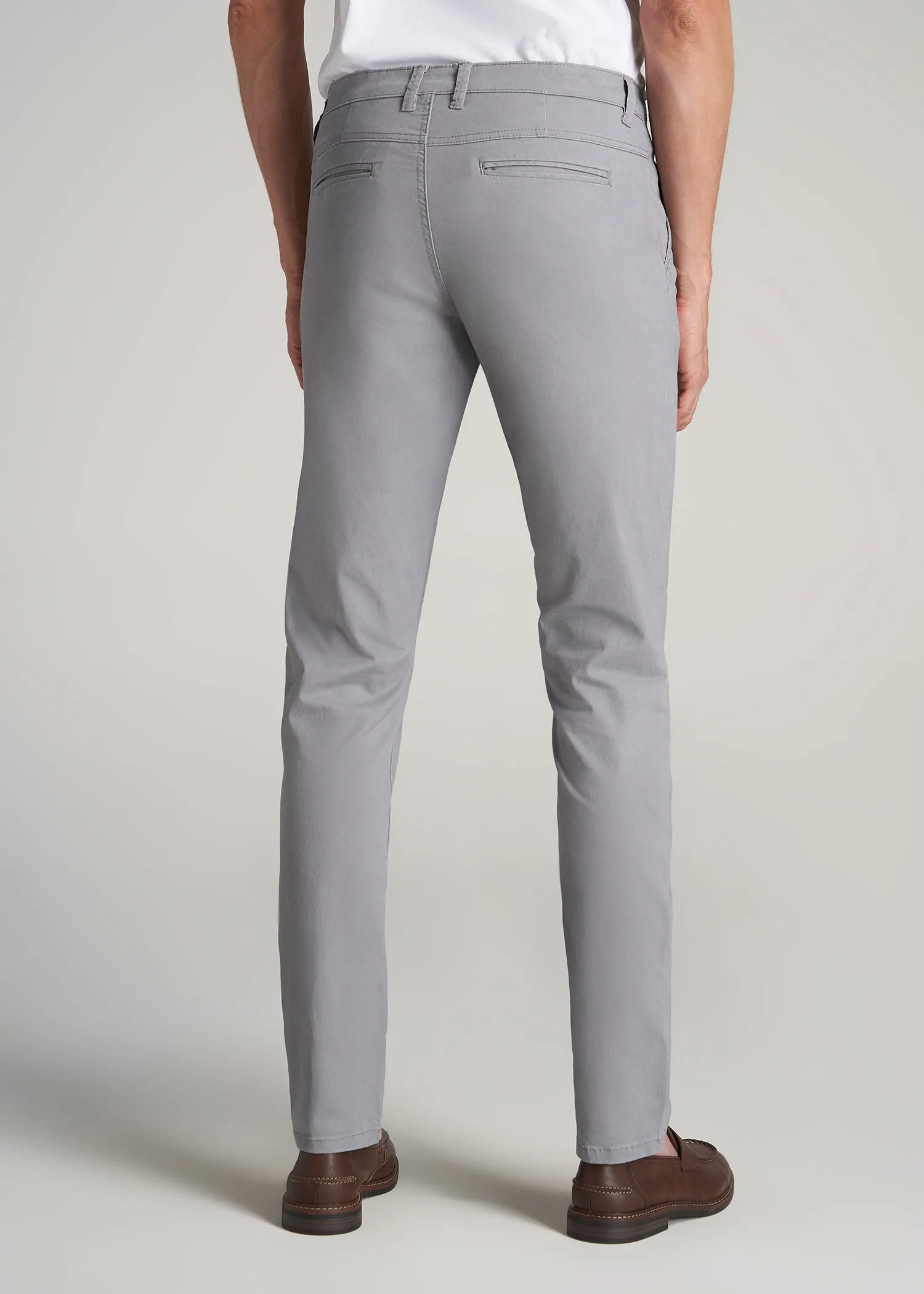 Carman TAPERED Chinos in Pebble Grey - Pants for Tall Men sold by American Tall product image thumbnail 5