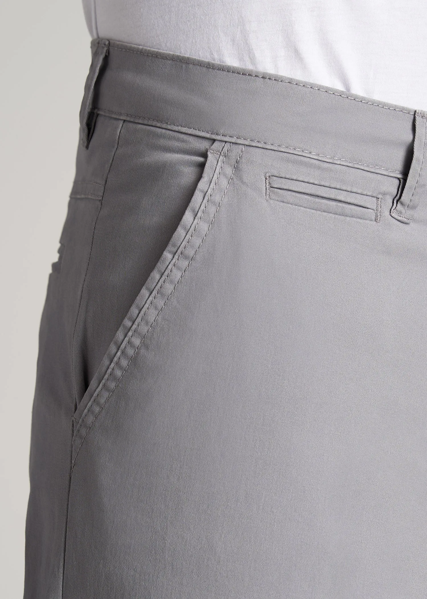 Carman TAPERED Chinos in Pebble Grey - Pants for Tall Men sold by American Tall product image thumbnail 2