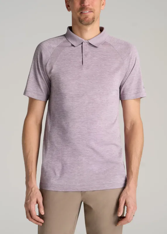 A.T. Performance: Raglan Men's Tall Polo Shirt in Lavender Mix sold by American Tall