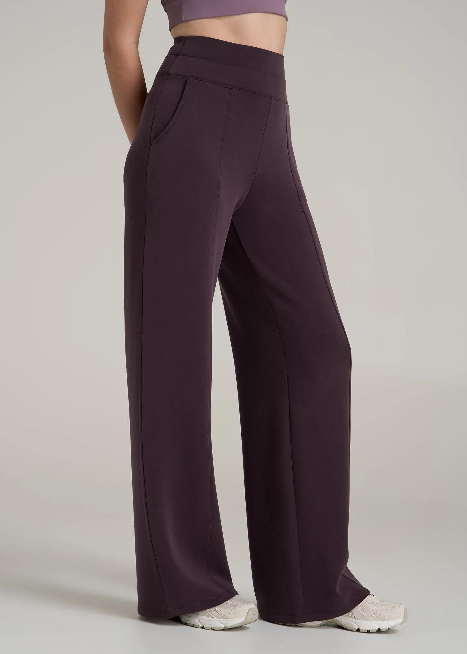 Soft Motion Wide Leg Ultra High Rise Pant for Tall Women in Deep Purple sold by American Tall product image thumbnail 3