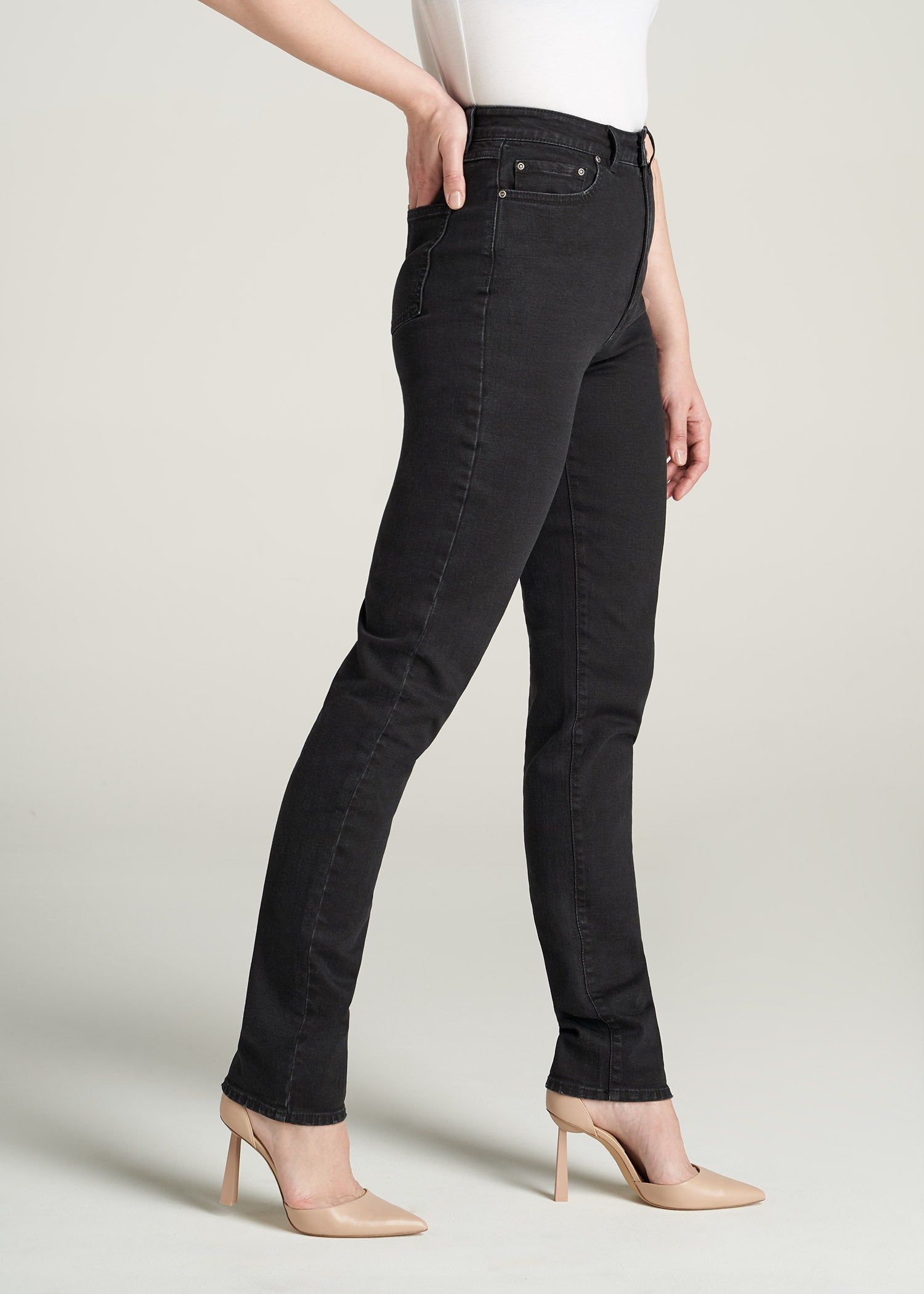 The Lola - Stretch Slim-Fit Tall High Waisted Jeans for Tall Women in Black sold by American Tall product image thumbnail 3