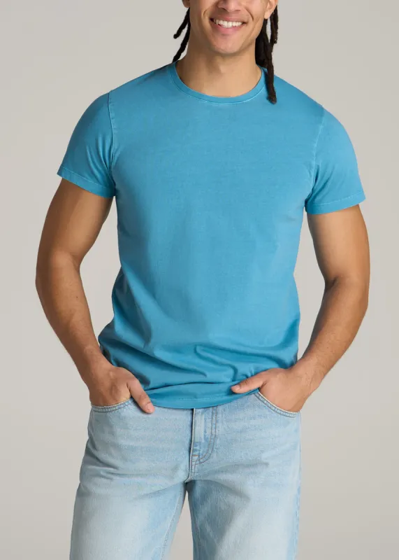 MODERN-FIT Garment Dyed Cotton Men's Tall T-Shirt in Turquoise Splash sold by American Tall