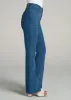 Chloe High Rise Flare Jeans for Tall Women in Washed Medium Indigo sold by American Tall