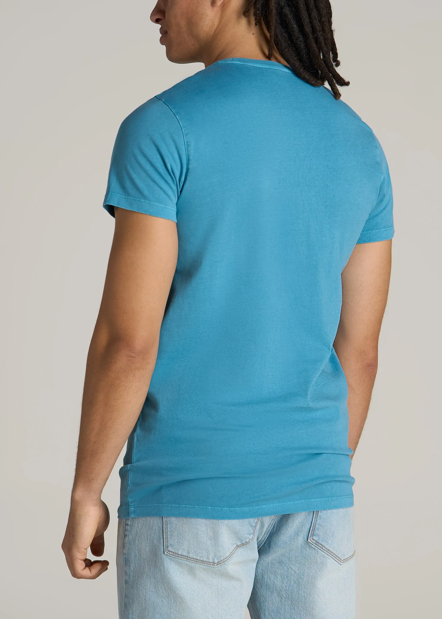 MODERN-FIT Garment Dyed Cotton Men's Tall T-Shirt in Turquoise Splash sold by American Tall product image thumbnail 5