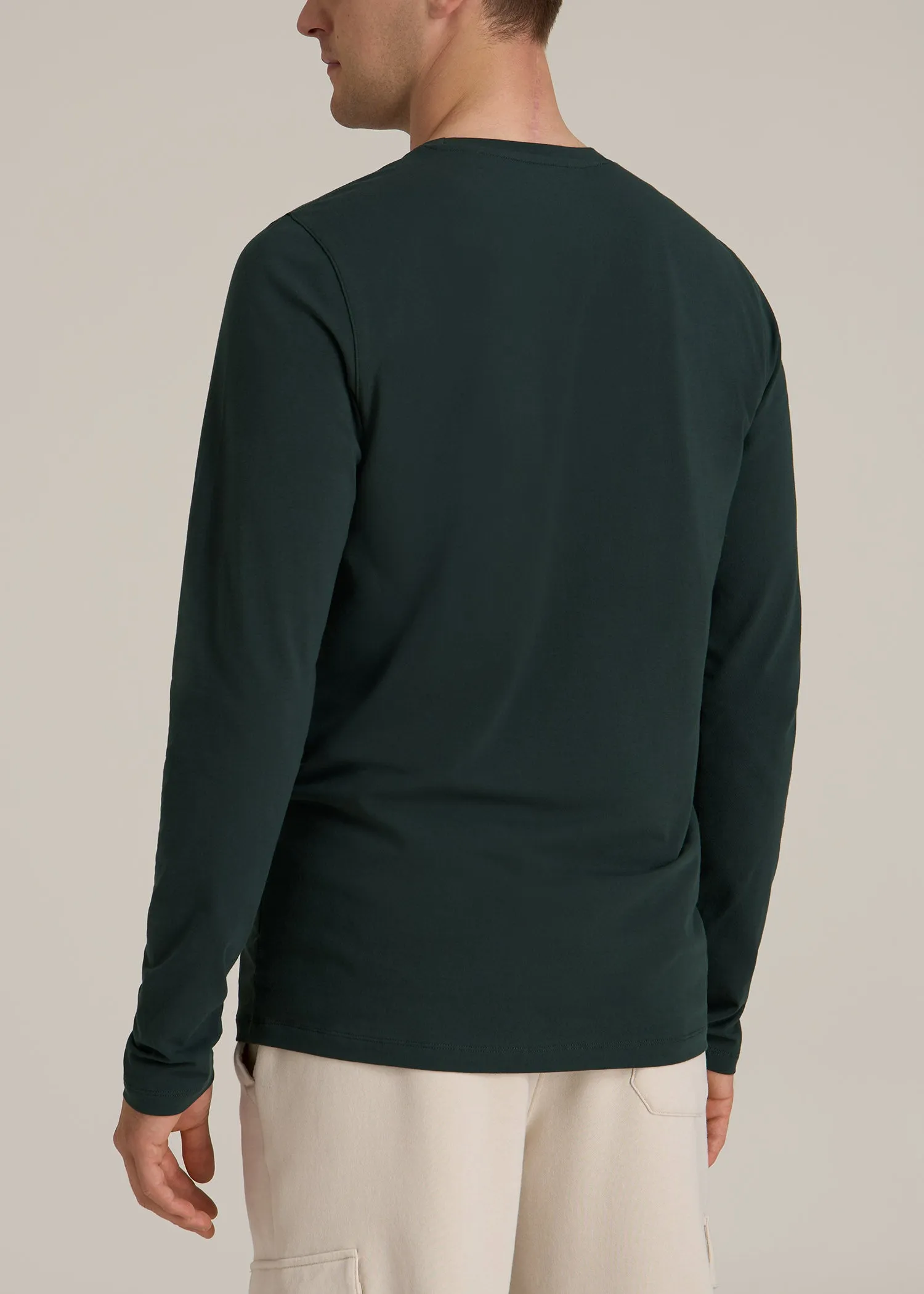 The Essential MODERN-FIT Crewneck Long Sleeve Tall Men's Tee in Pine Grove sold by American Tall product image thumbnail 5