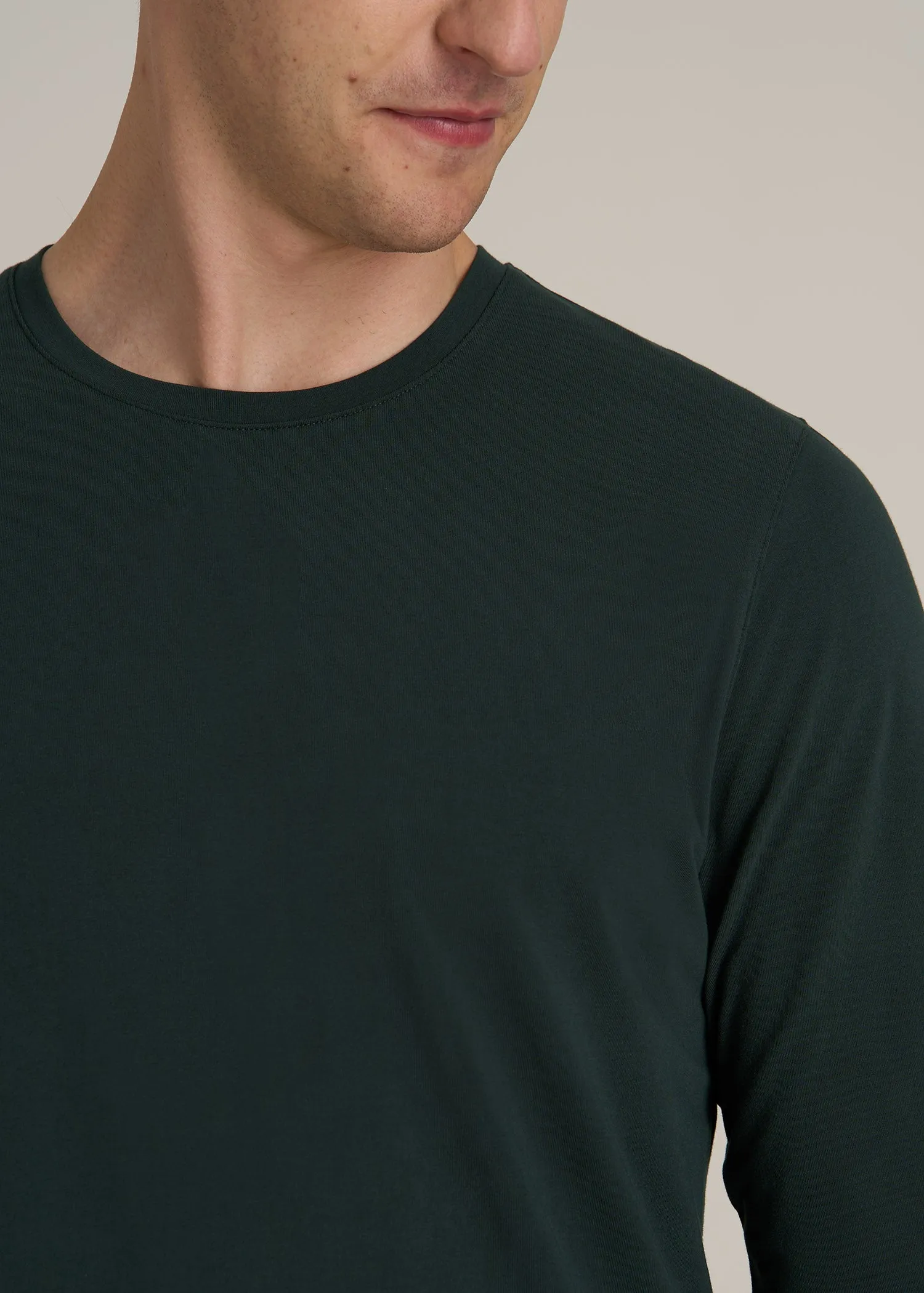 The Essential MODERN-FIT Crewneck Long Sleeve Tall Men's Tee in Pine Grove sold by American Tall product image thumbnail 2