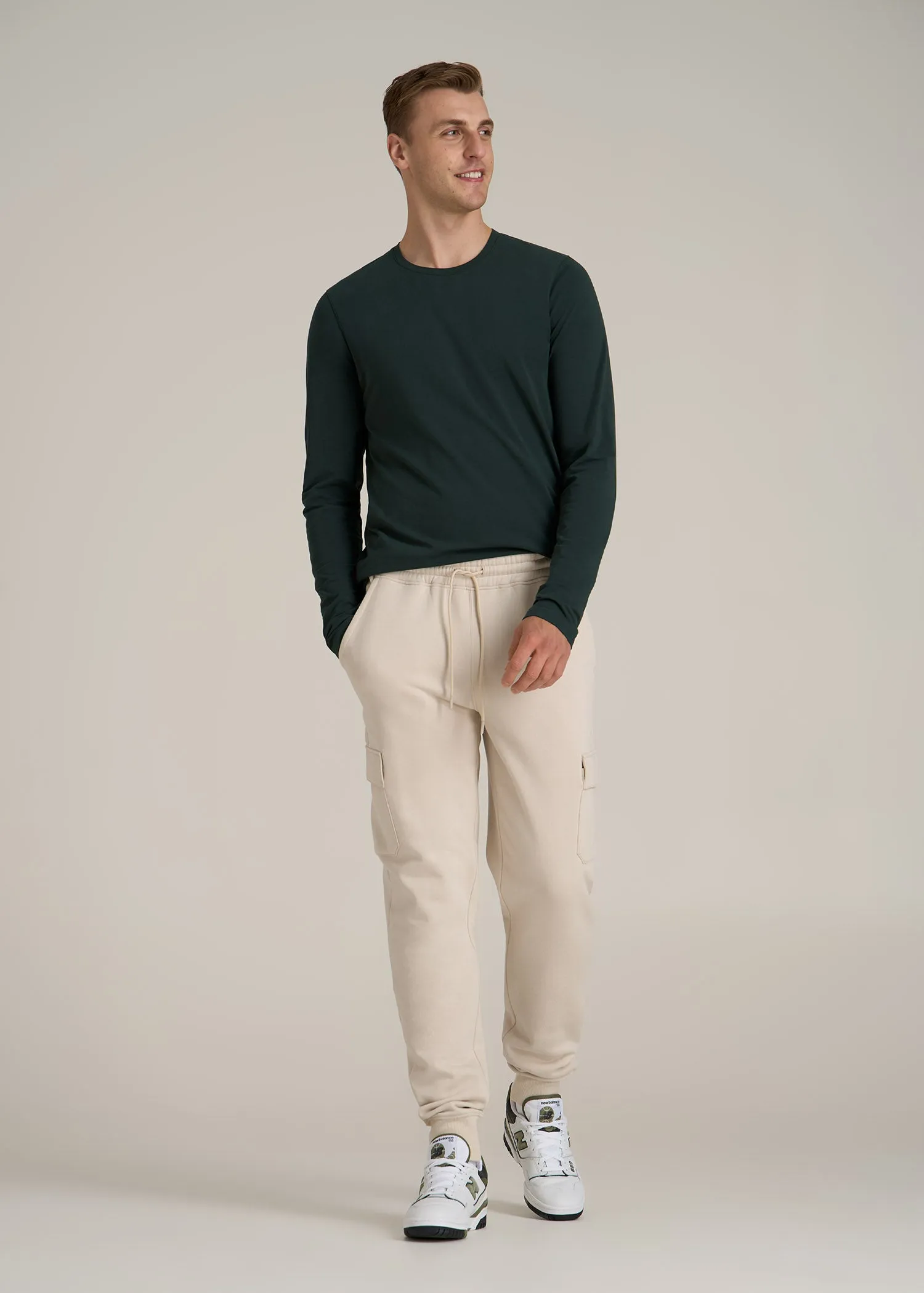 The Essential MODERN-FIT Crewneck Long Sleeve Tall Men's Tee in Pine Grove sold by American Tall product image thumbnail 4