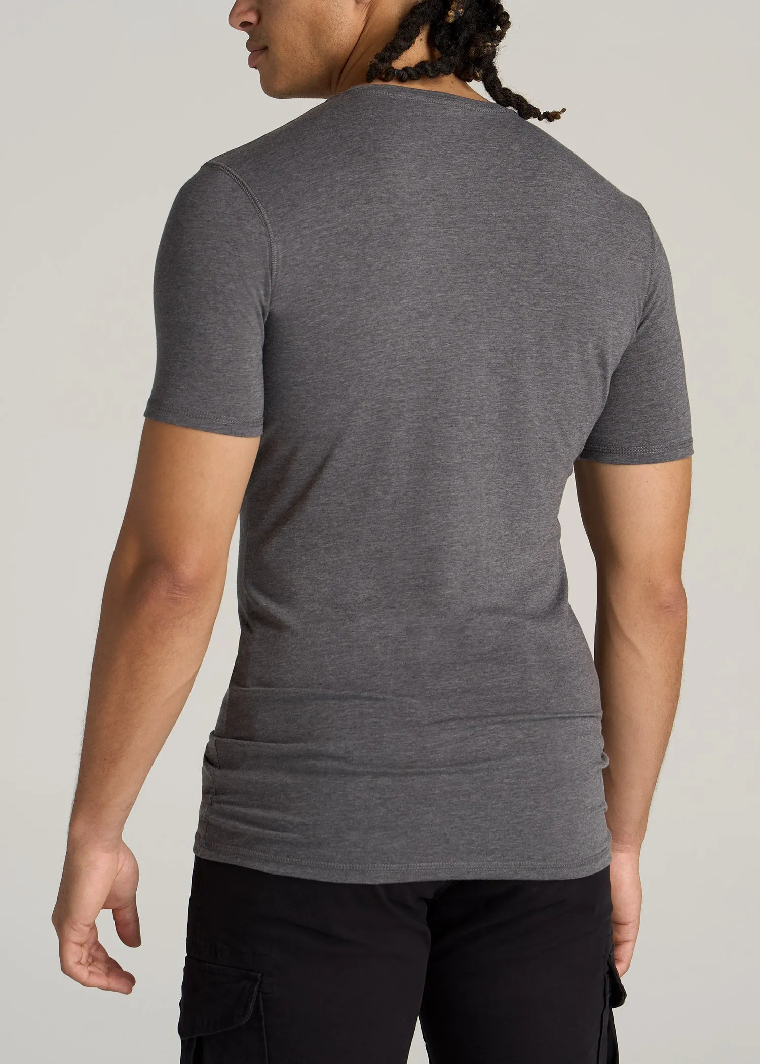 The Essential SLIM-FIT Crewneck Tee for Tall Men in Charcoal Mix sold by American Tall product image thumbnail 5