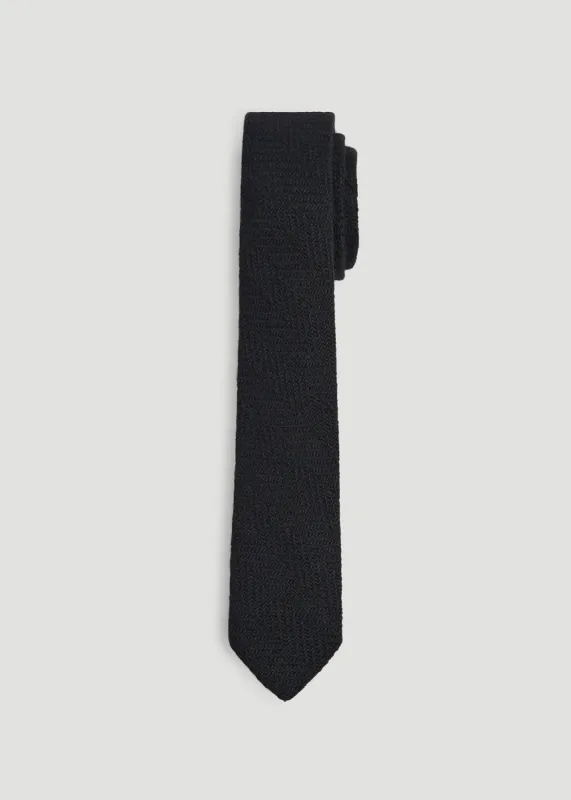 Wool Tie for Tall Men in Black sold by American Tall