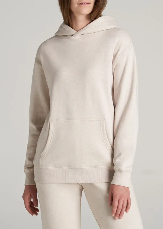 Wearever Fleece Relaxed Fit Hoodie for Tall Women in Oatmeal Mix sold by American Tall