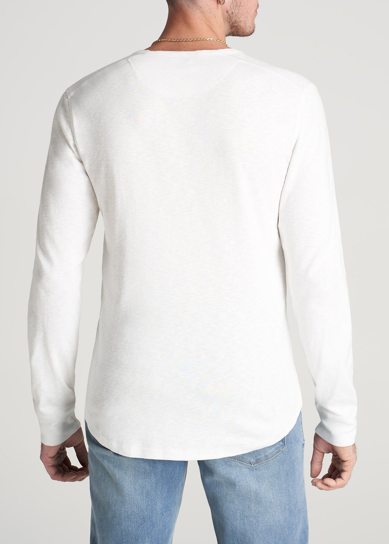 Heavy Slub Henley Shirt for Tall Men in Ecru sold by American Tall product image thumbnail 5