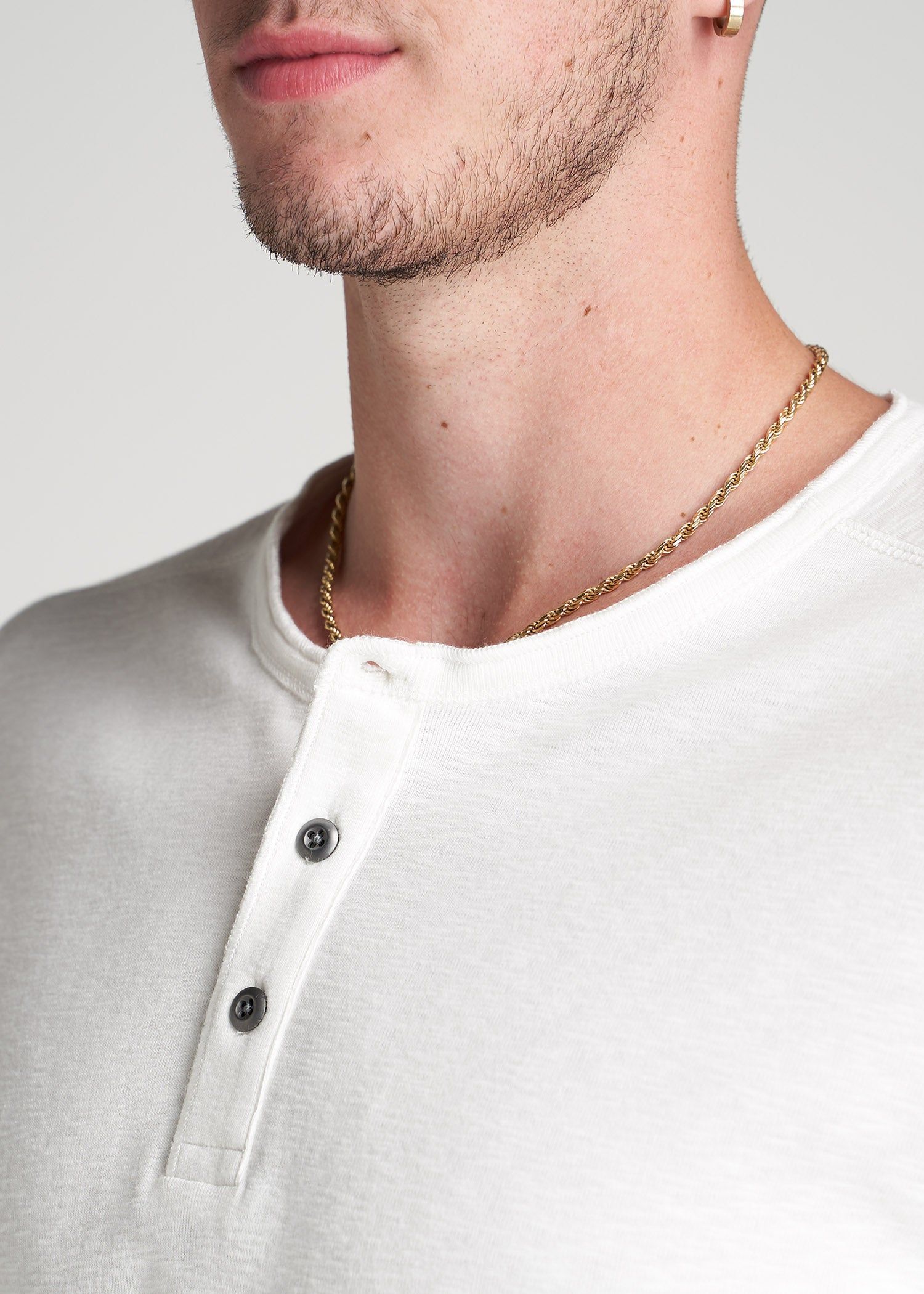 Heavy Slub Henley Shirt for Tall Men in Ecru sold by American Tall product image thumbnail 2