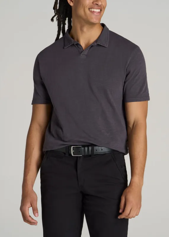 Slub Men's Tall Polo Shirt in Charcoal sold by American Tall