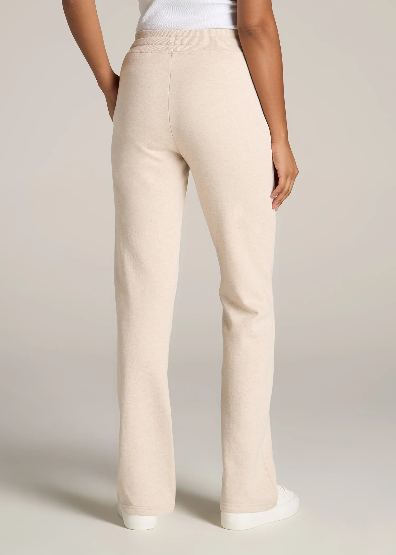 Wearever Fleece Open-Bottom Sweatpants for Tall Women in Oatmeal Mix sold by American Tall product image thumbnail 5