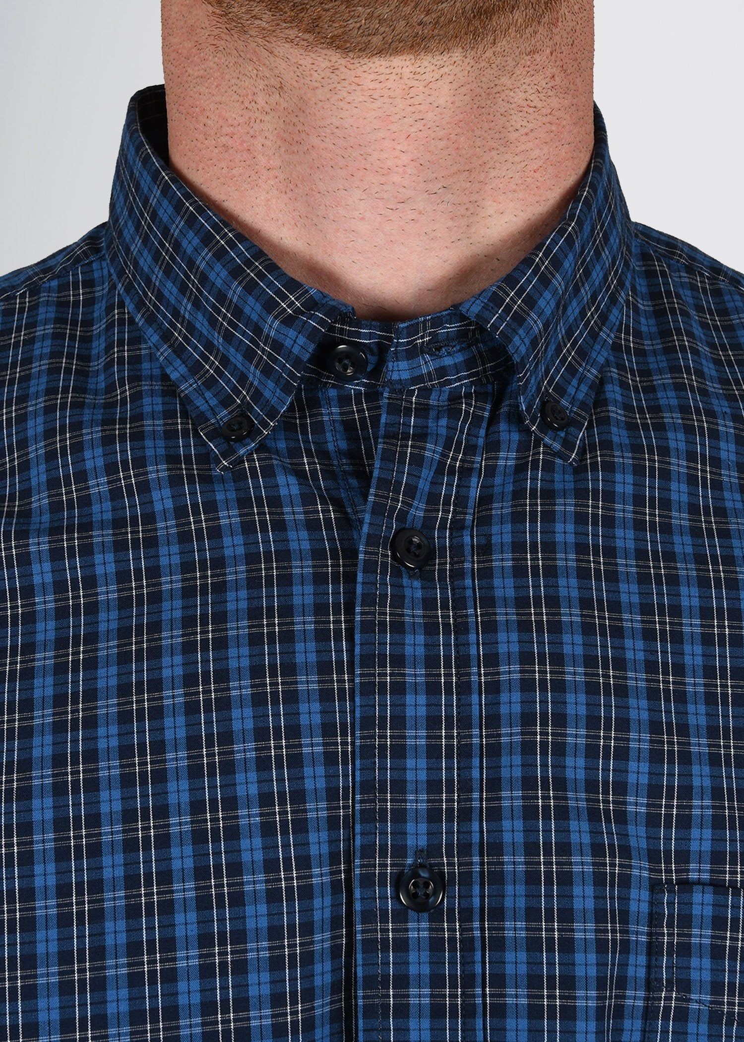 Soft-Wash Tall Button-Up Shirt in Blue Windowpane sold by American Tall product image thumbnail 2