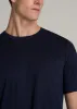 Linen Crewneck T-Shirt for Tall Men in Evening Blue sold by American Tall