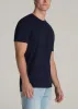 Linen Crewneck T-Shirt for Tall Men in Evening Blue sold by American Tall