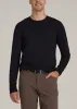 The Essential MODERN-FIT Crewneck Long Sleeve Tall Men's Tee in Black sold by American Tall