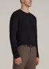 The Essential MODERN-FIT Crewneck Long Sleeve Tall Men's Tee in Black sold by American Tall