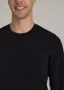 The Essential MODERN-FIT Crewneck Long Sleeve Tall Men's Tee in Black sold by American Tall