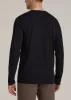 The Essential MODERN-FIT Crewneck Long Sleeve Tall Men's Tee in Black sold by American Tall