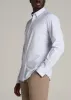 Traveler Stretch Dress Shirt for Tall Men in Medium Blue Mini Grid sold by American Tall