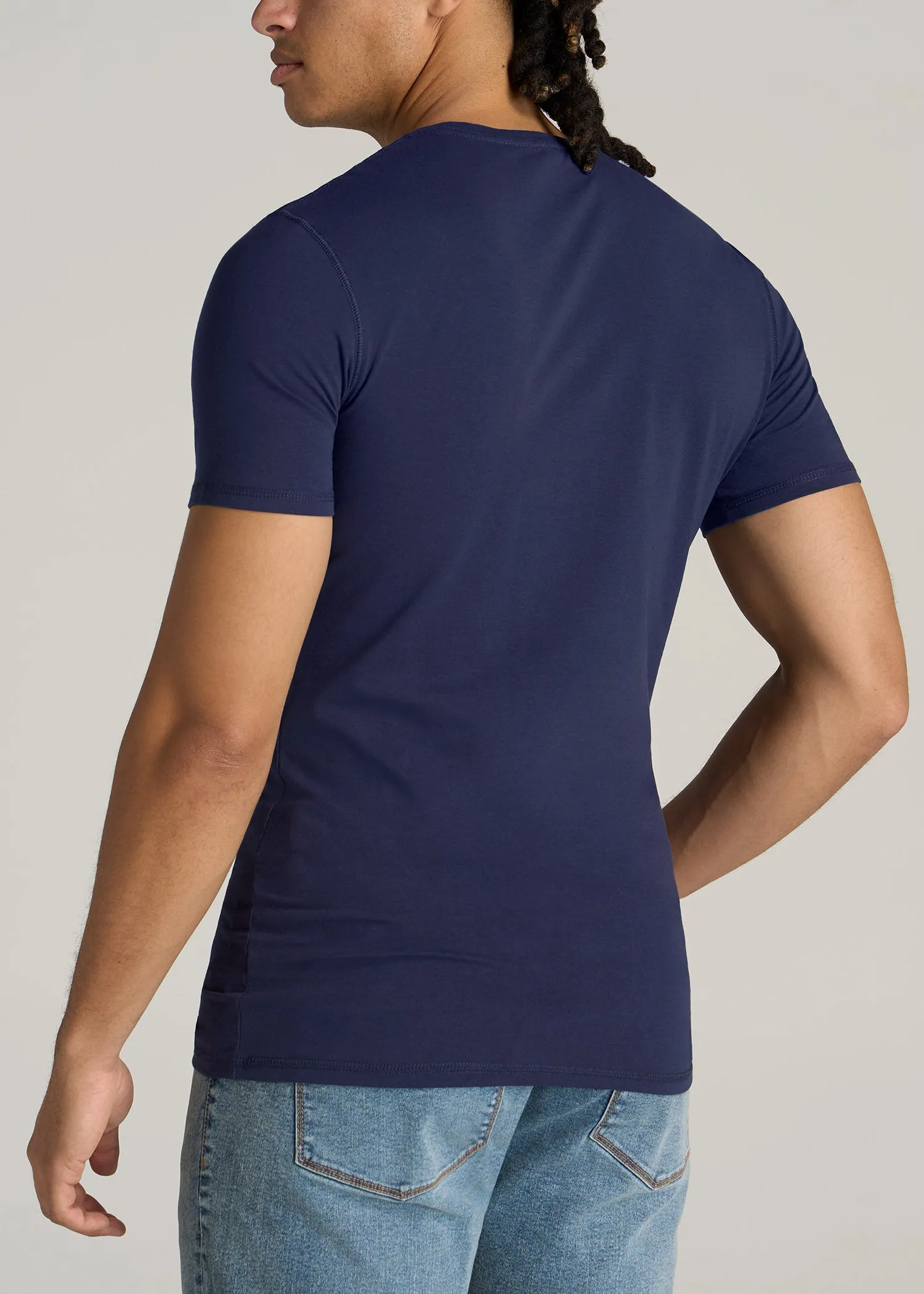 The Essential SLIM-FIT Crewneck Tee for Tall Men in Navy sold by American Tall product image thumbnail 5