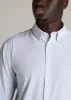Traveler Stretch Dress Shirt for Tall Men in Medium Blue Mini Grid sold by American Tall