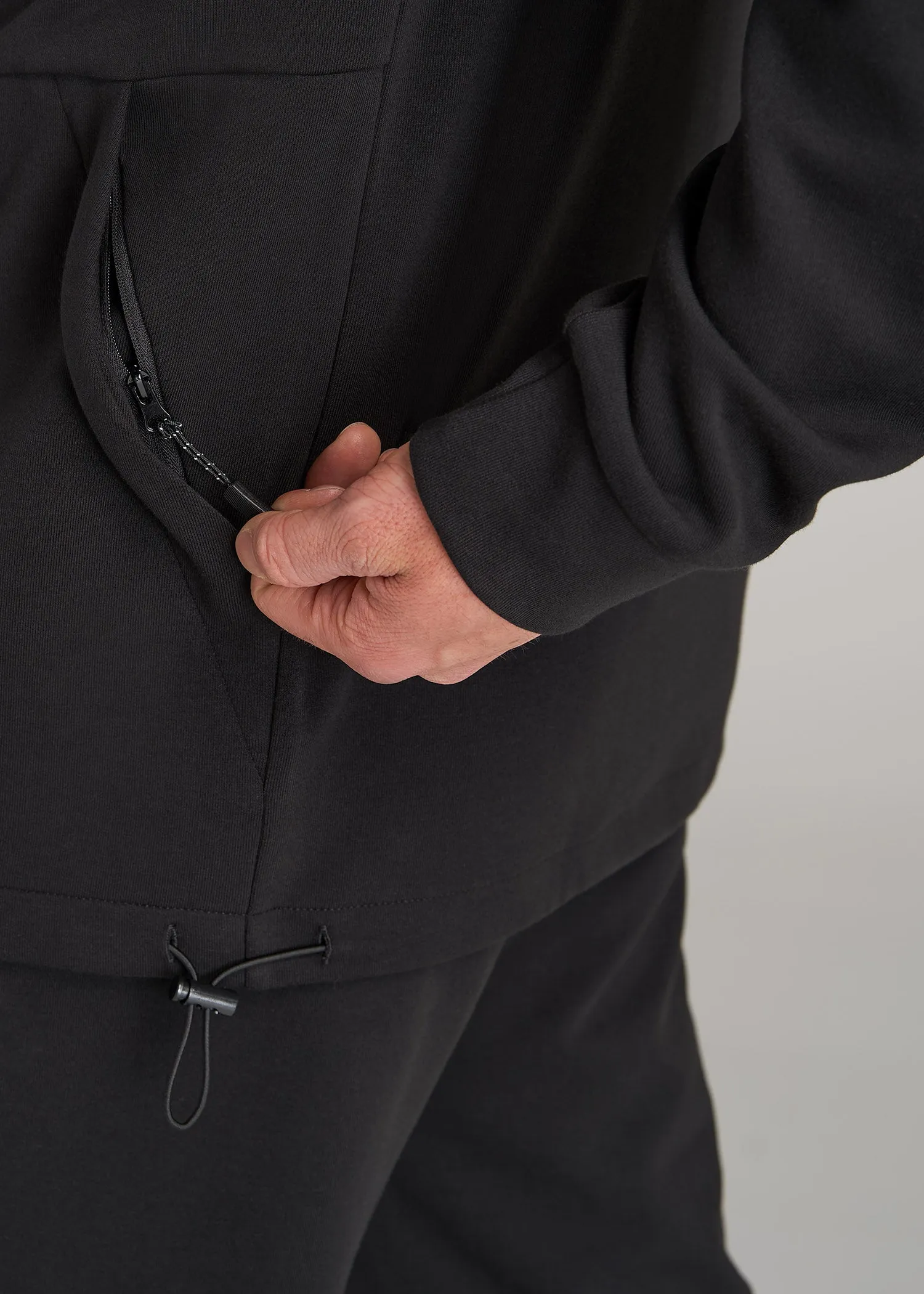 Tech-Knit Long Track Jacket for Tall Men in Black sold by American Tall product image thumbnail 2