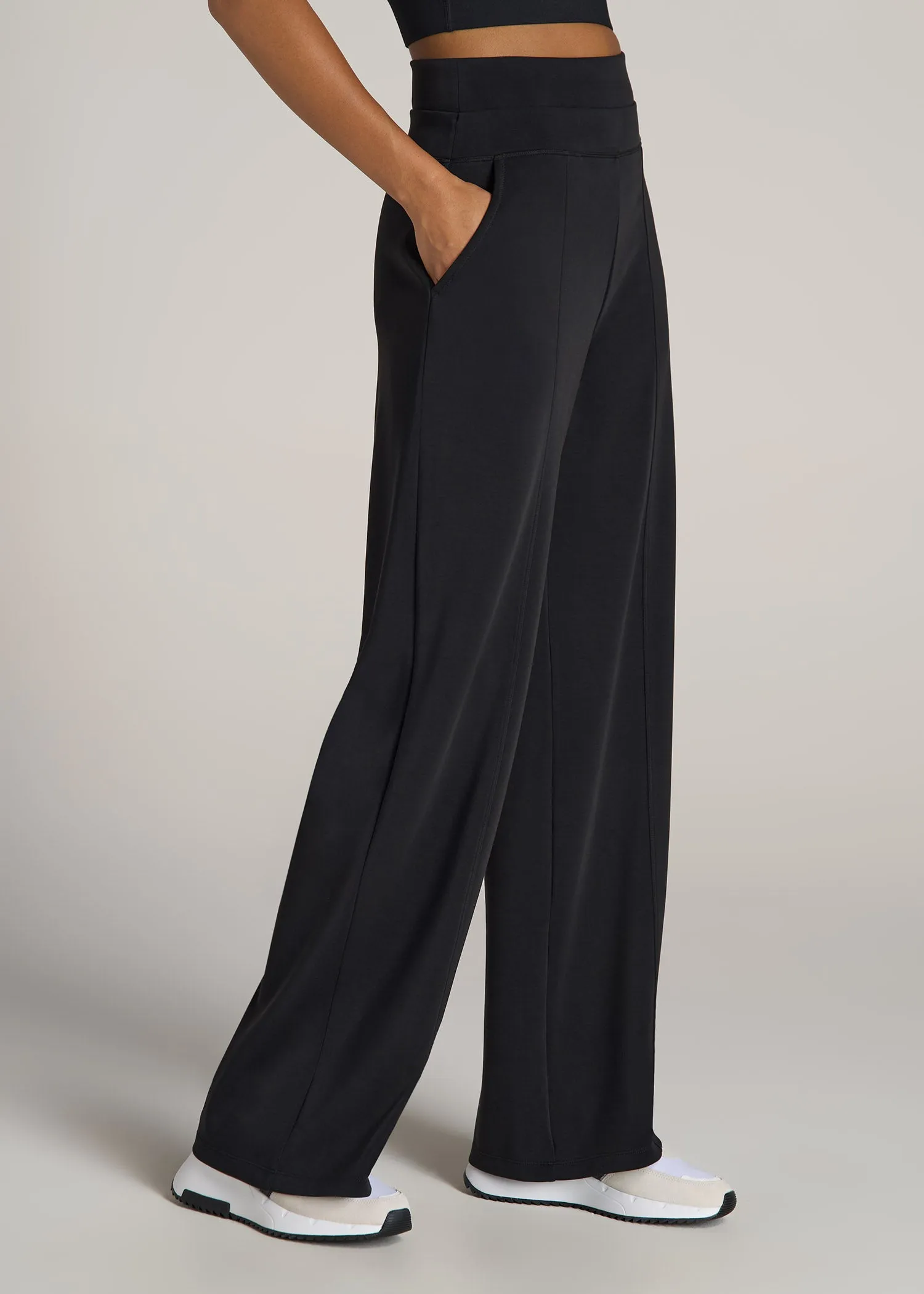 Soft Motion Wide Leg Ultra High Rise Pant for Tall Women in Black sold by American Tall product image thumbnail 3
