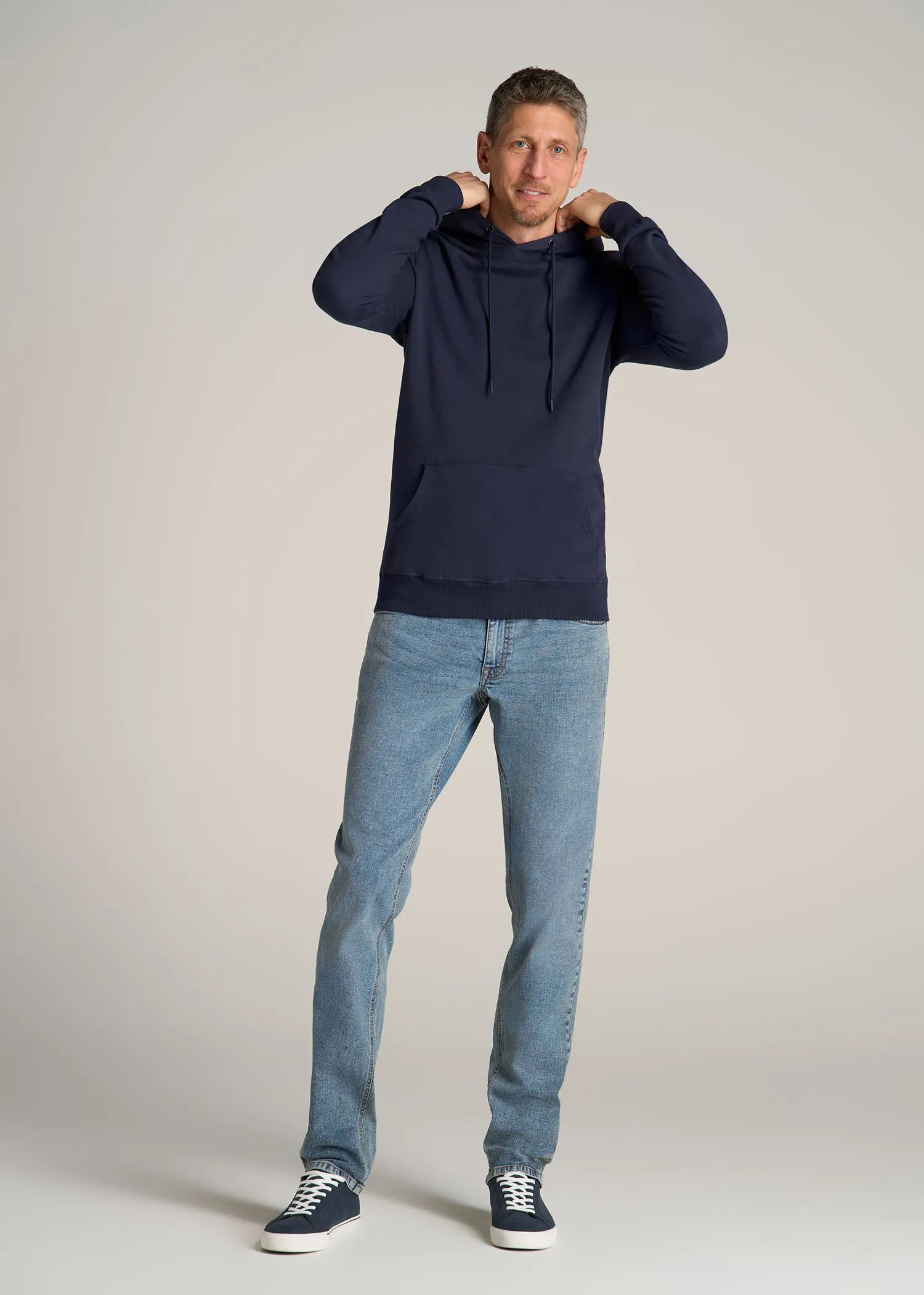 Wearever Fleece Pullover Hoodie for Tall Men in Navy sold by American Tall product image thumbnail 5