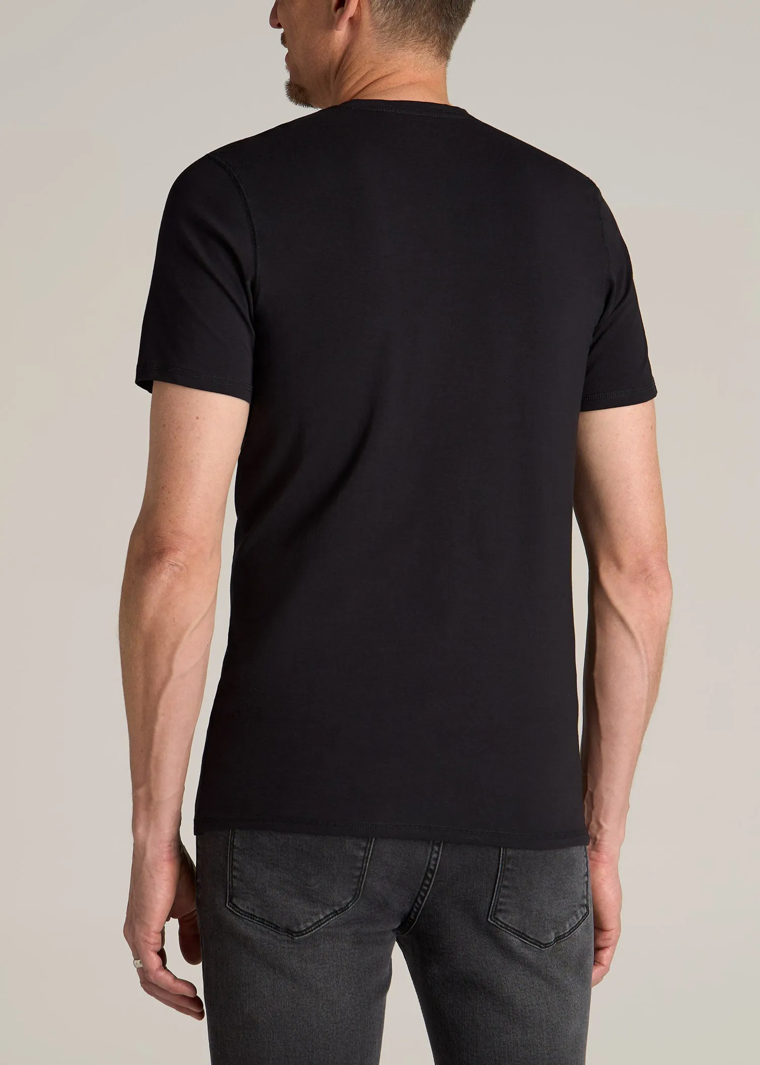 The Essential REGULAR-FIT V-Neck Men's Tall Tees in Black sold by American Tall product image thumbnail 5