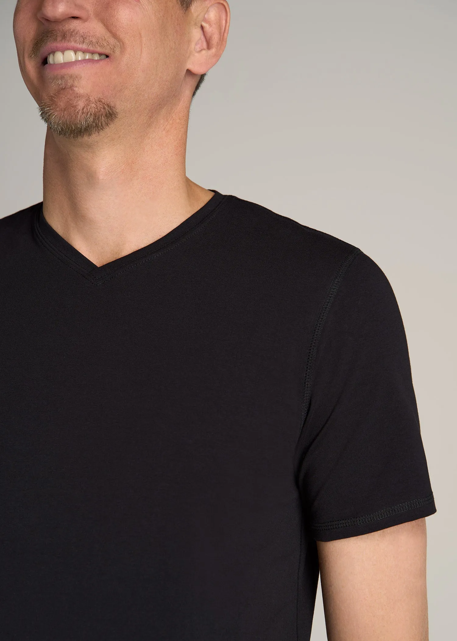 The Essential REGULAR-FIT V-Neck Men's Tall Tees in Black sold by American Tall product image thumbnail 2
