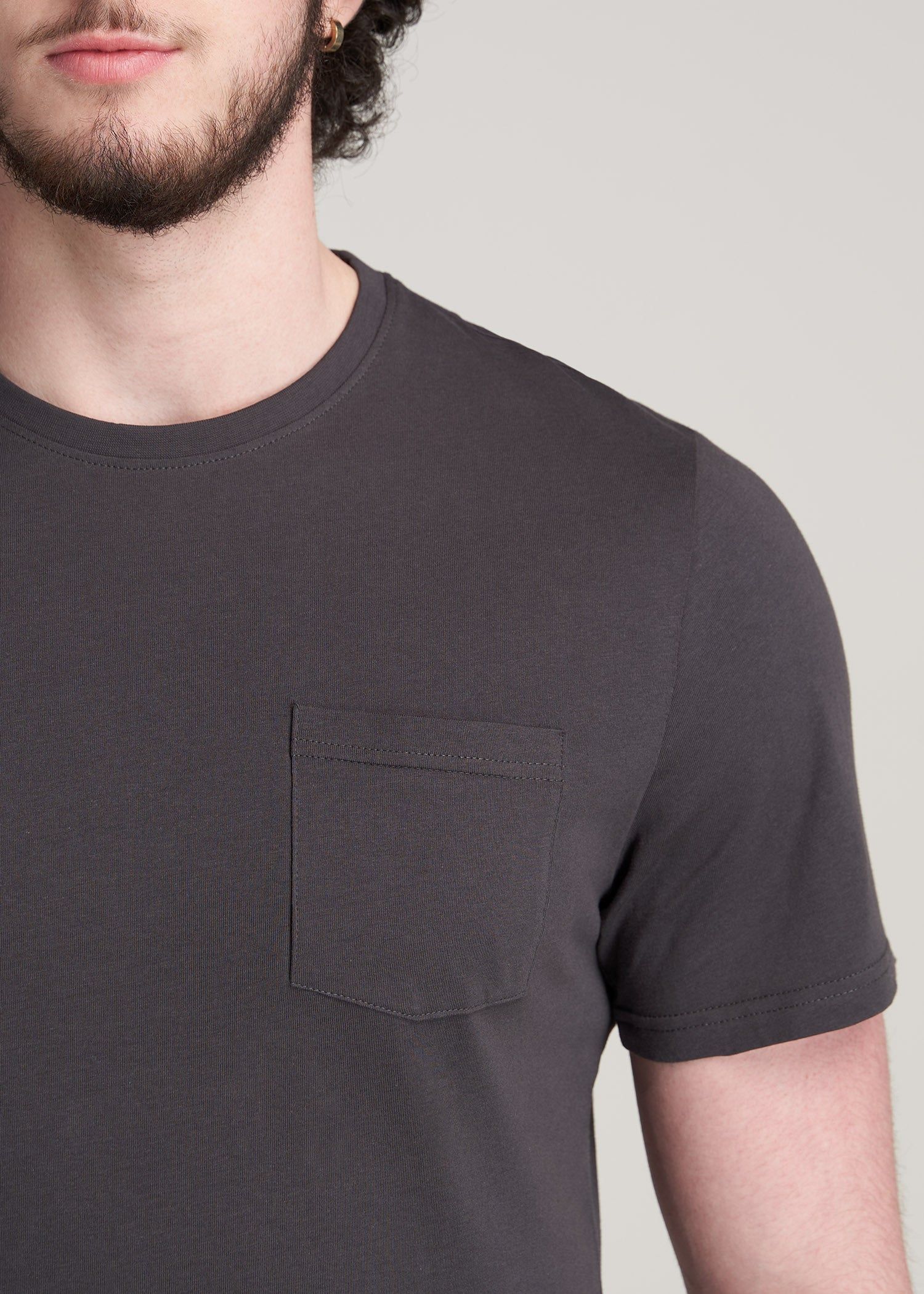 Everyday Pocket REGULAR FIT T-Shirt for Tall Men in Charcoal sold by American Tall product image thumbnail 2