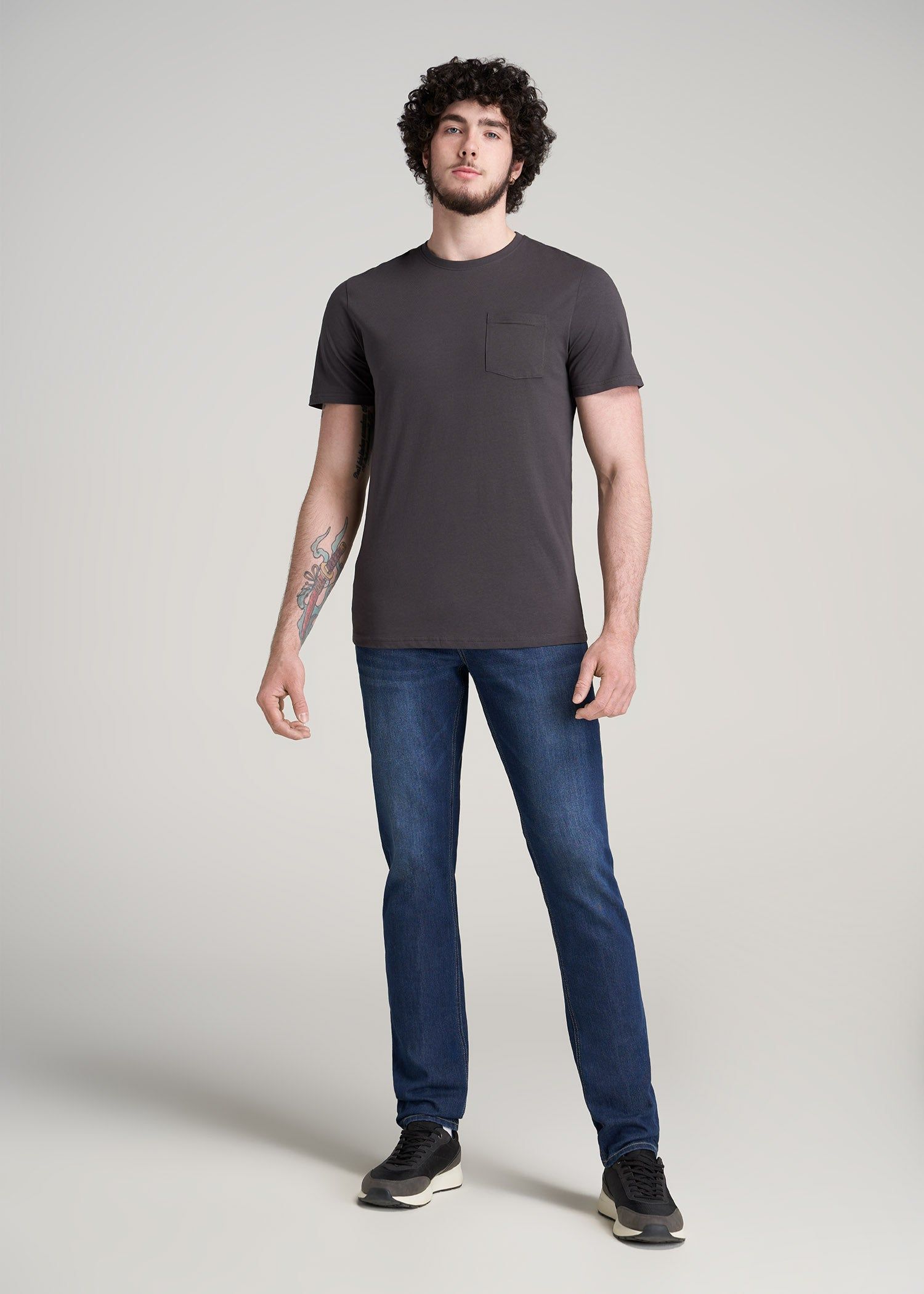 Everyday Pocket REGULAR FIT T-Shirt for Tall Men in Charcoal sold by American Tall product image thumbnail 4