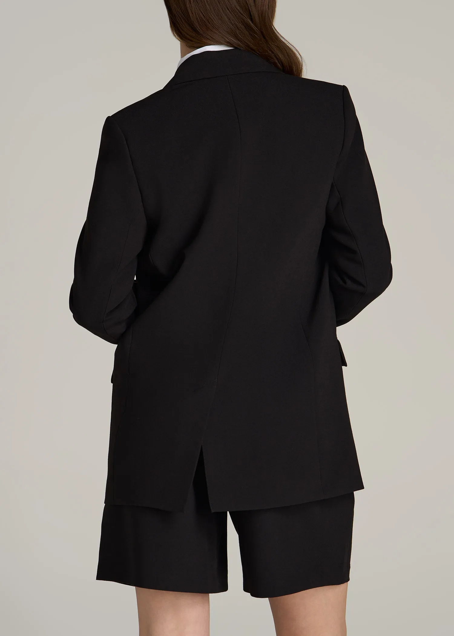 Boyfriend Fit Single-Button Blazer for Tall Women in Black sold by American Tall product image thumbnail 5