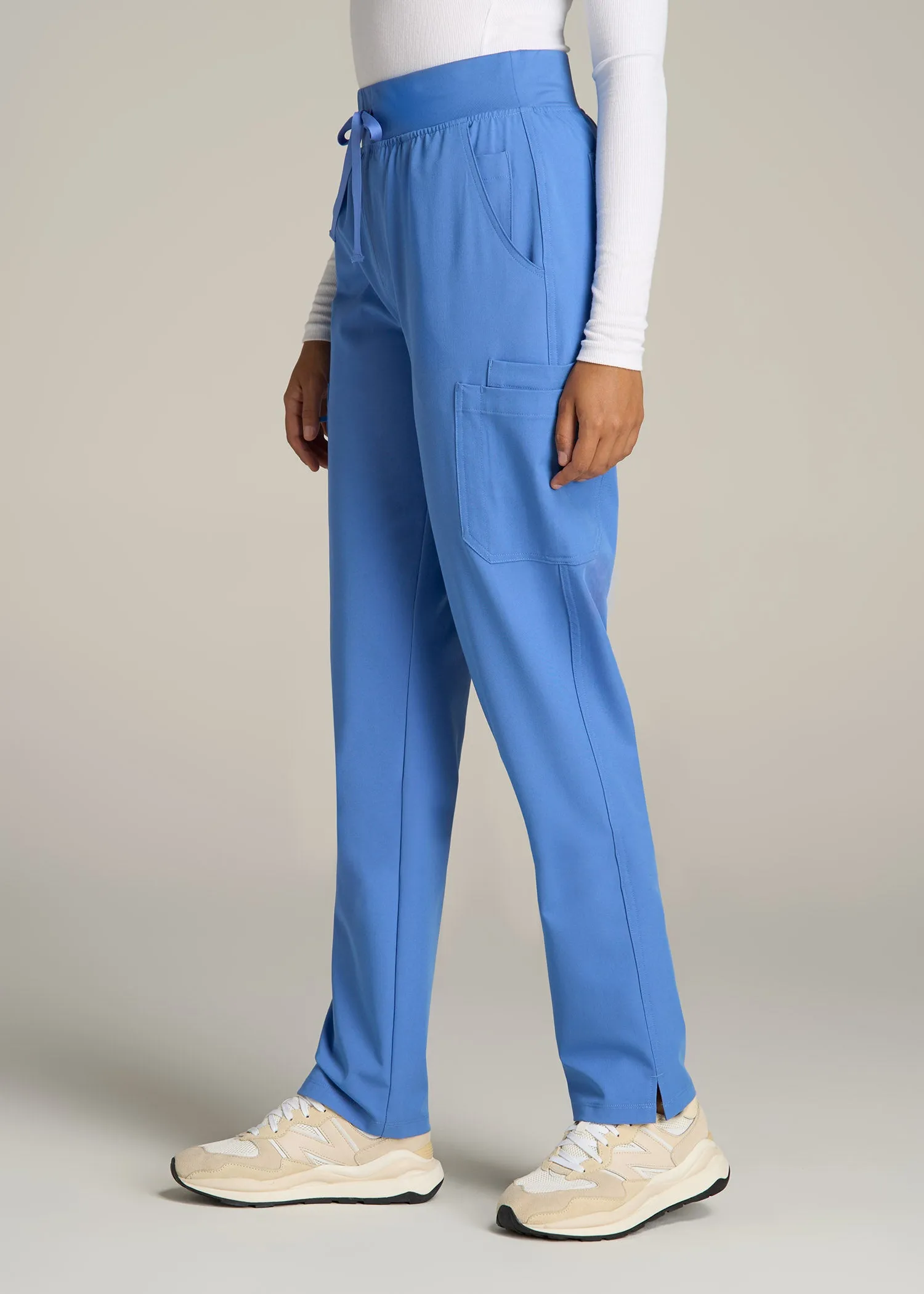 Cargo Scrub Pants for Tall Women in Deep Sky Blue sold by American Tall product image thumbnail 3