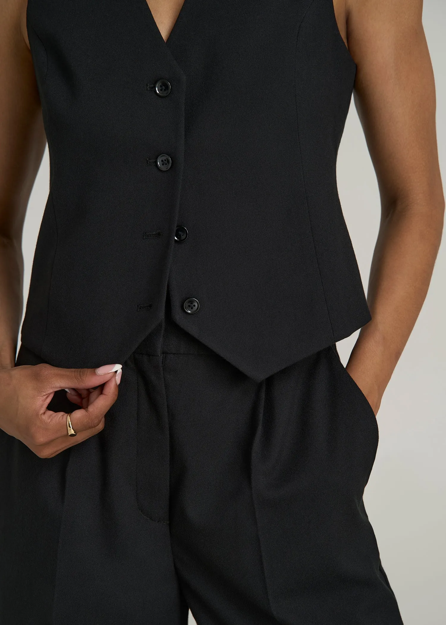 Tailored Vest for Tall Women in Black sold by American Tall product image thumbnail 2