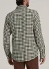 Lightweight Woven Overshirt for Tall Men in Olive and Ecru Check sold by American Tall