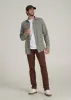Lightweight Woven Overshirt for Tall Men in Olive and Ecru Check sold by American Tall
