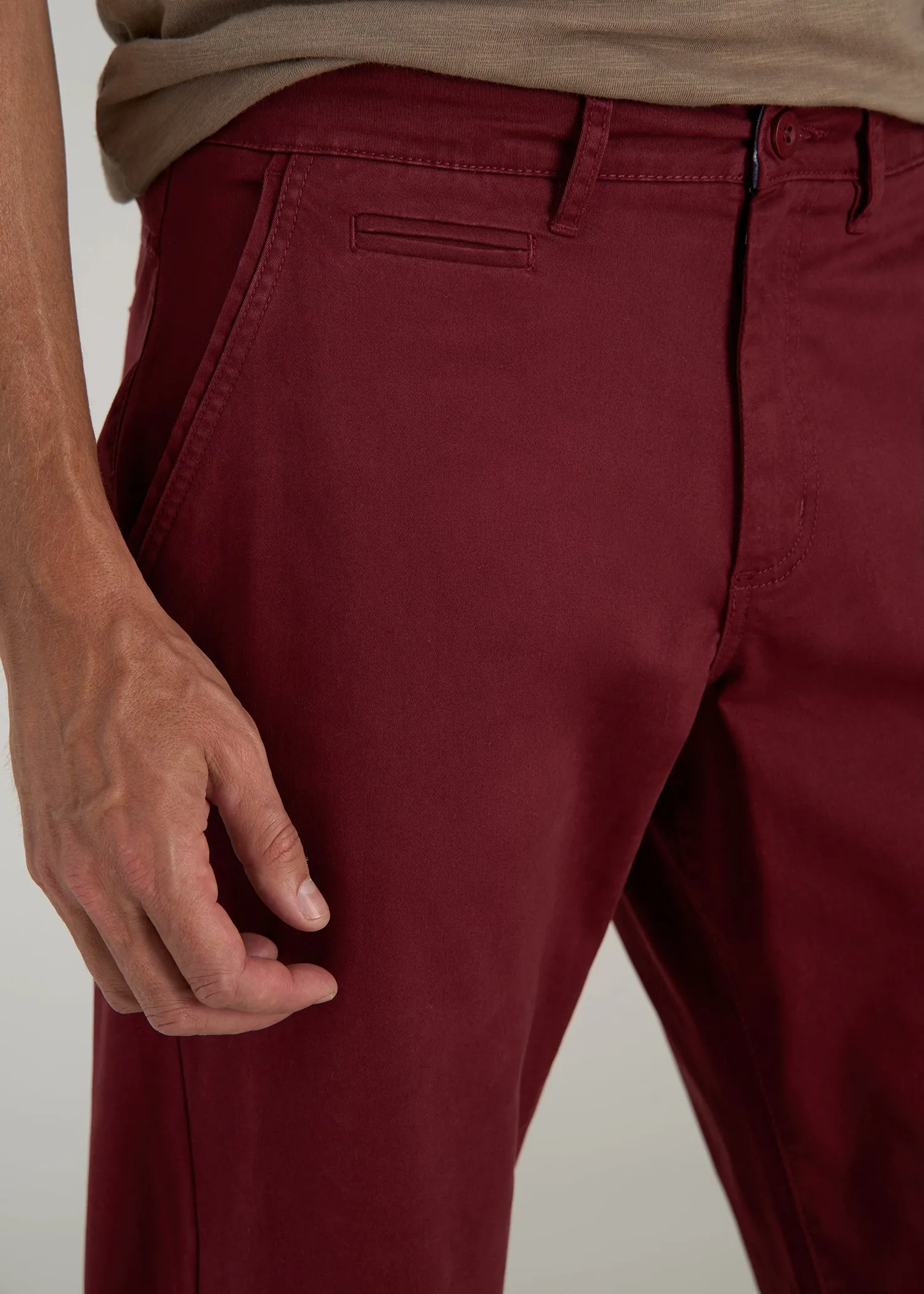 J1 STRAIGHT Leg Chinos for Tall Men in Red Ochre sold by American Tall product image thumbnail 2
