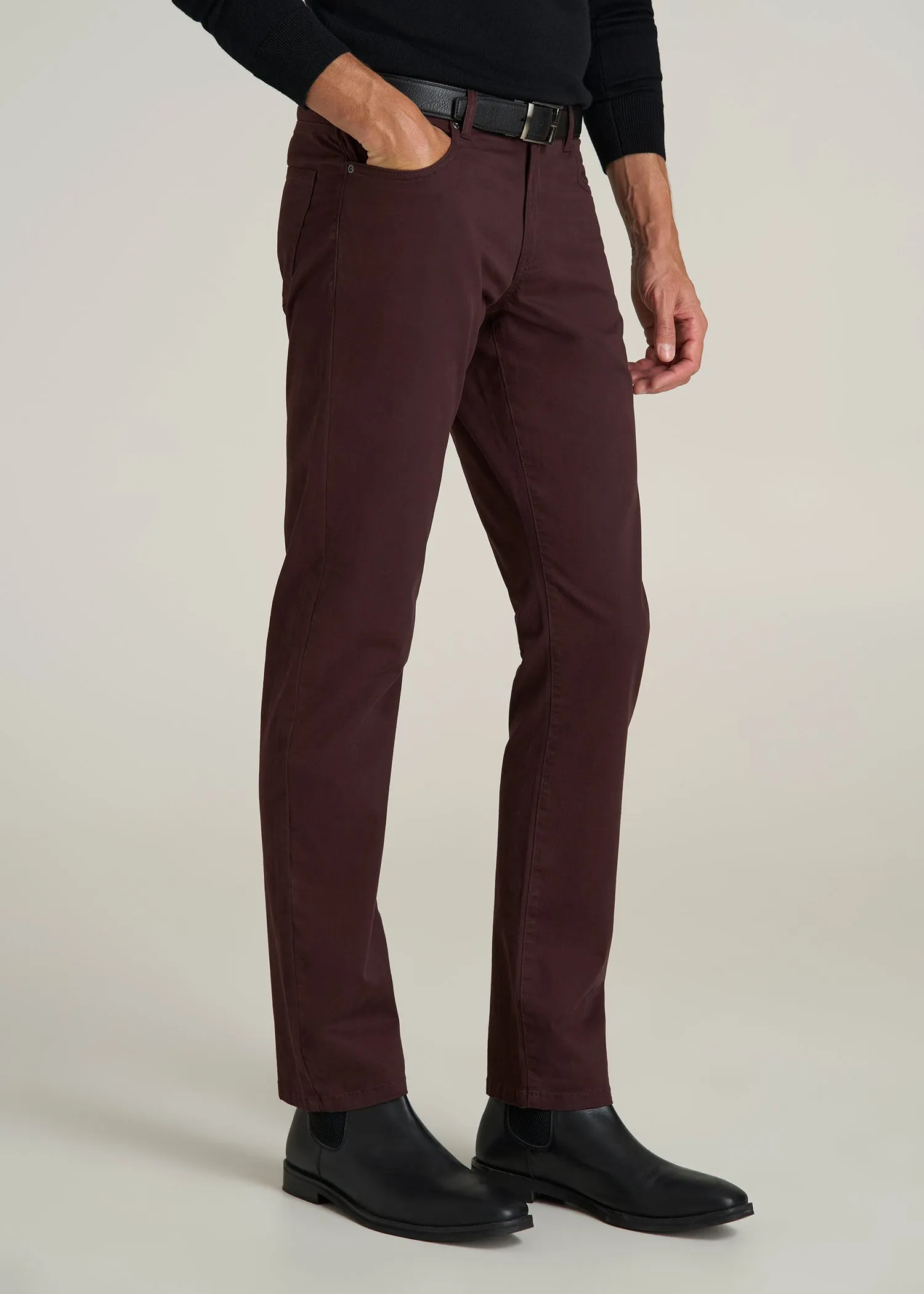 Carman TAPERED Fit Five Pocket Pants for Tall Men in Oxblood sold by American Tall product image thumbnail 3