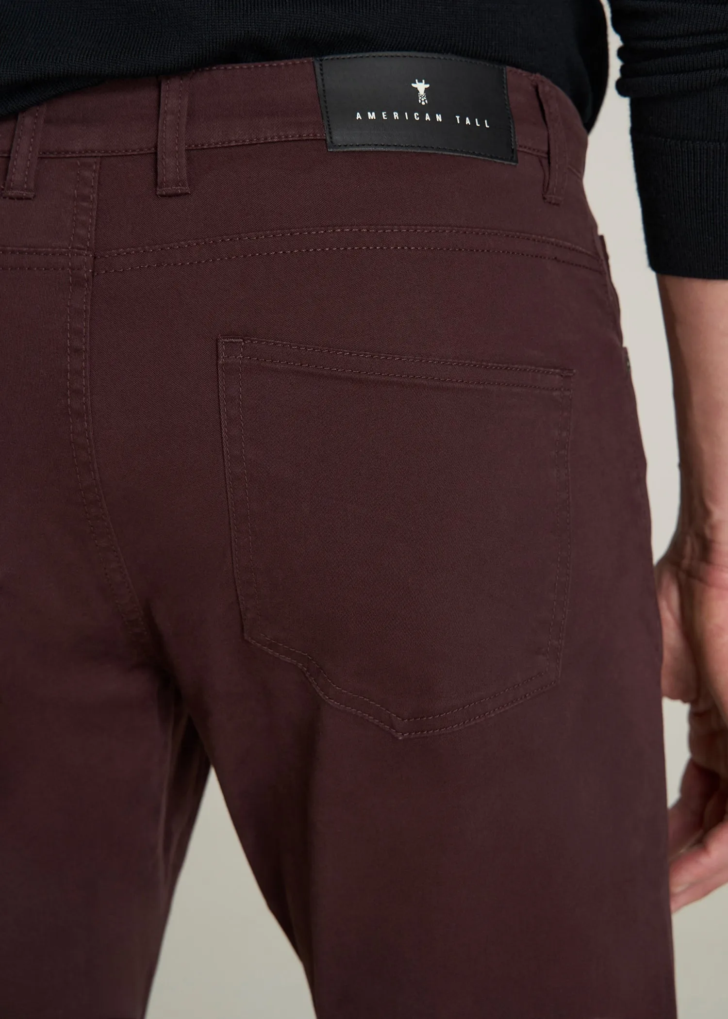 Carman TAPERED Fit Five Pocket Pants for Tall Men in Oxblood sold by American Tall product image thumbnail 4